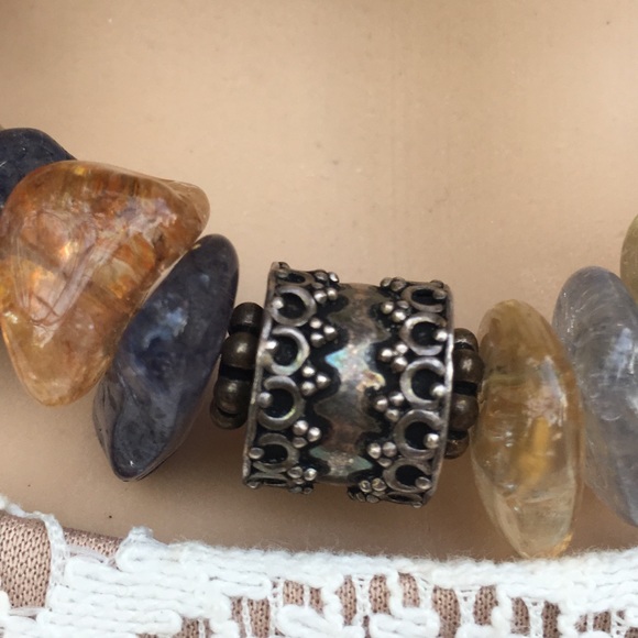 MULTIPLE COLORED GEMSTONE NECKLACE - Picture 4 of 8